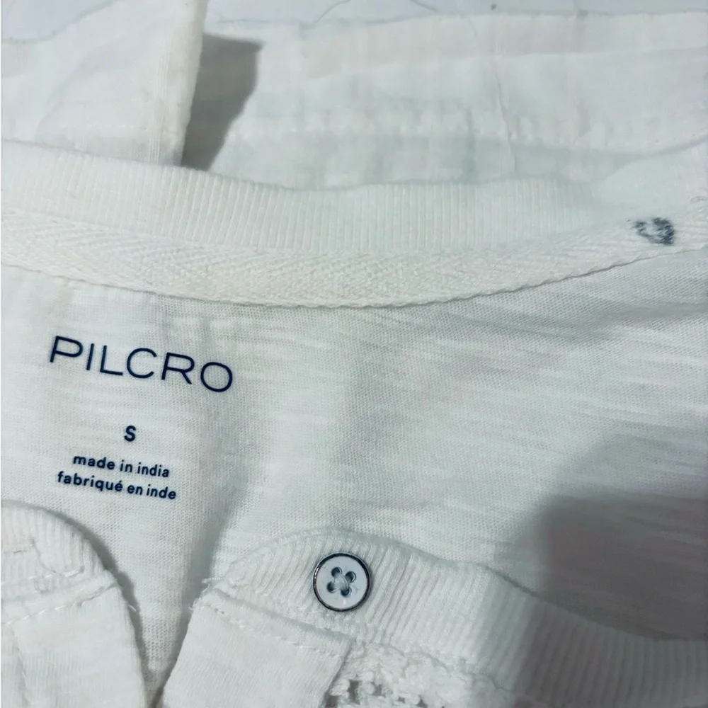 Pilcro Anthropologie White Lace Detail Top nwt - Picture 11 of 15